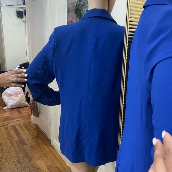 Marled Royal Blue Double-Breasted Blazer - Picture 13 of 15